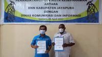 BNN dan Diskominfo Kabupaten Jayapura Teken MoU Penyebarluasan Informasi P4GN