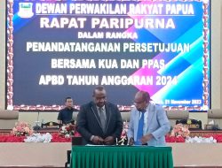 Pemprov dan DPR Papua Tandatangani KUA–PPAS APBD Provinsi Papua Tahun 2024