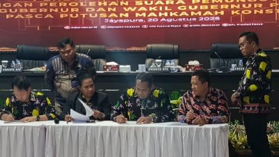KPU Tetapkan Matius Fakhiri – Aryoko Rumaropen Unggul di PSU Pilgub Papua 