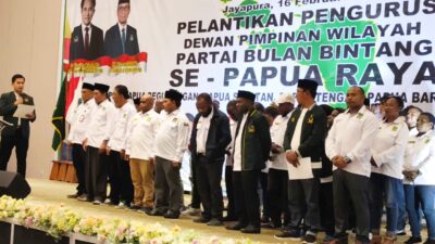 Pengurus DPW Partai Bulan Bintang Se-Papua Raya Dilantik di Jayapura, Perkuat Konsolidasi Jelang Pemilu 2029